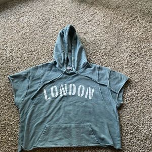 Blue shirt with hoodie